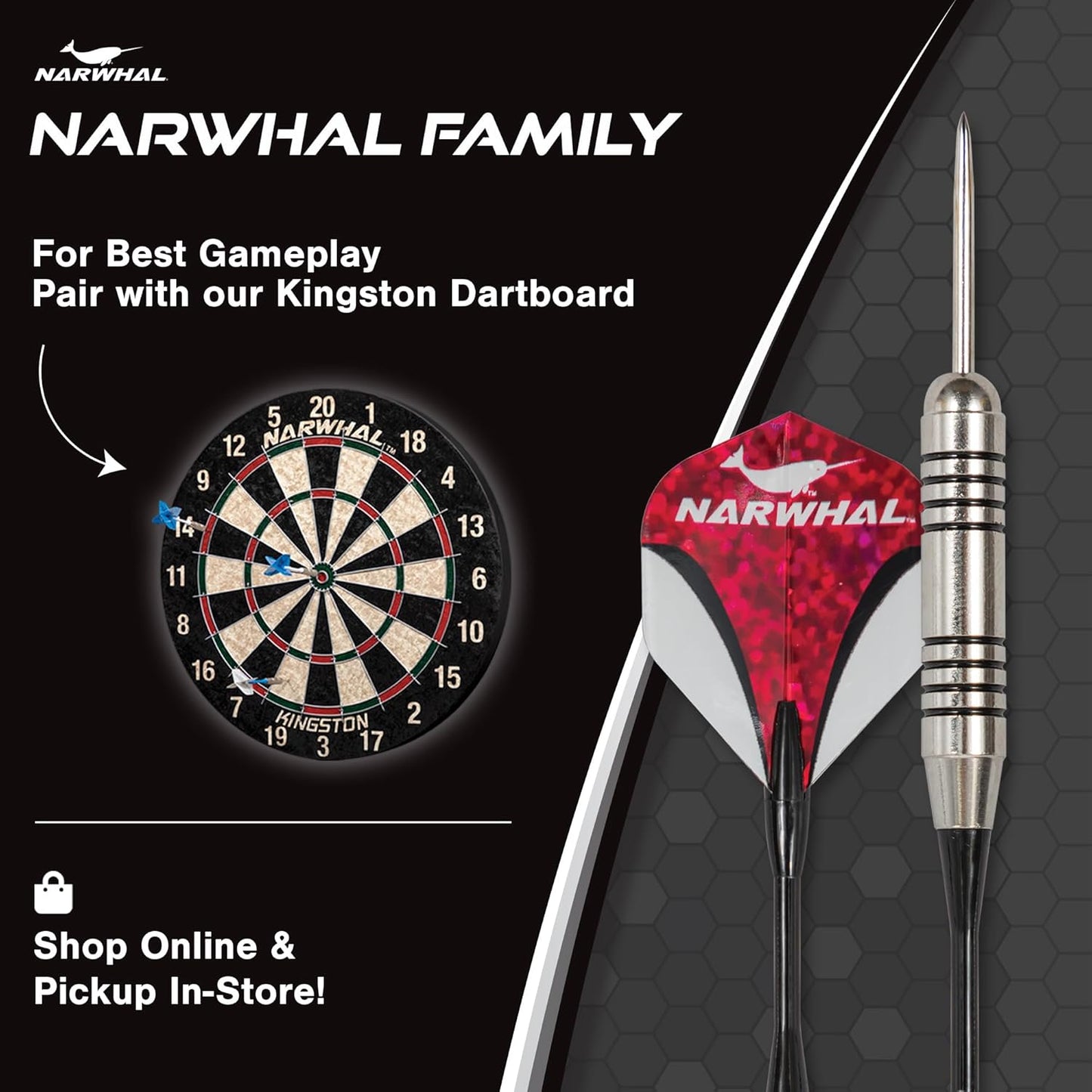 Tournament 22G Steel Tip Darts - 3 Pack 5.5 In. Darts with Metal Tip and Storage Case