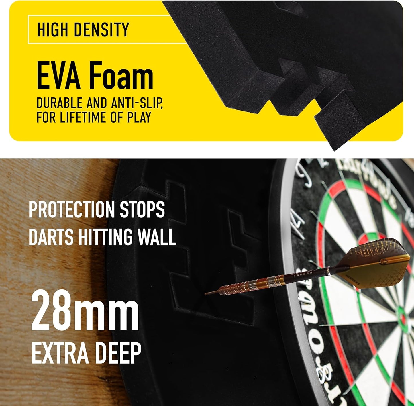 Dart Board Surround Ring I 4Pcs I Easy Assembly Dart Surround I Wall Protector Extra 720Mm Protection I Double Side for Long Life I Darts Accessories