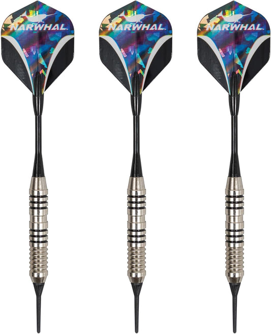 Tournament Soft Tip Darts (5.5 In. - 18G) with Nickel Barrell for Electronic Dart Boards, Includes Deluxe Storage Case, 3 Pack