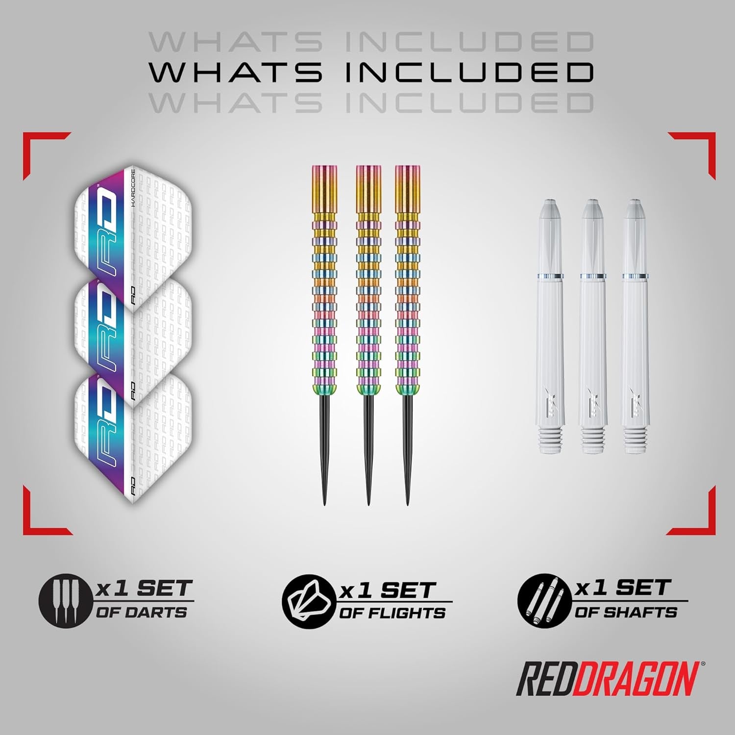 Javelin Spectron - Premium Tungsten Steeltip Darts Set with Dart Flights and Dart Shafts (Stems) - Available in 20G, 22G, 24G, 26G