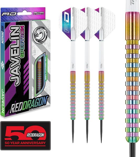 Javelin Spectron - Premium Tungsten Steeltip Darts Set with Dart Flights and Dart Shafts (Stems) - Available in 20G, 22G, 24G, 26G