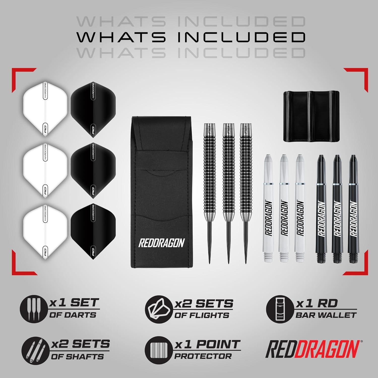 Pegasus Professional Tungsten Steeltip Darts Set Available in 21, 23, 24, 25, 26, 28, 30 Gram with Flights, Stems (Shafts) and Wallet
