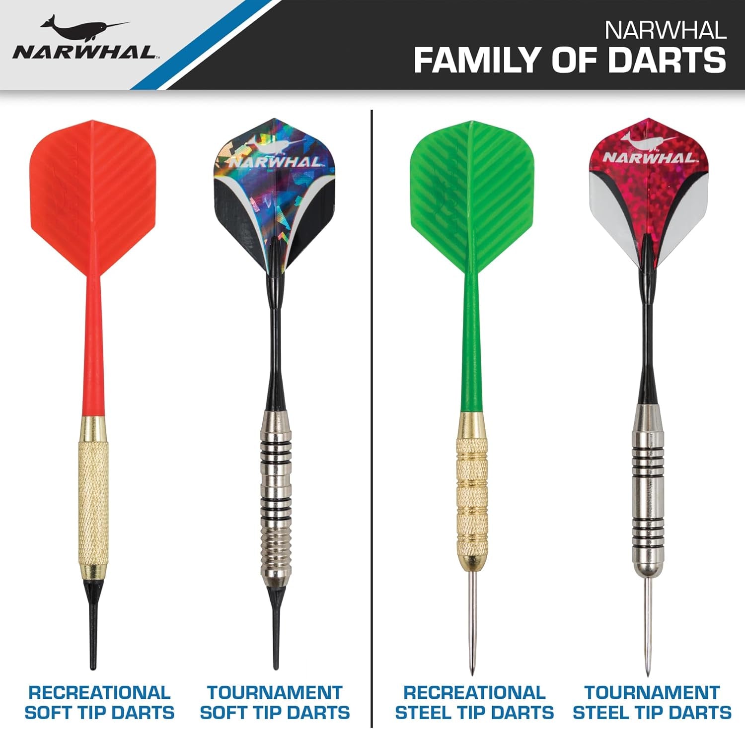 Tournament Soft Tip Darts (5.5 In. - 18G) with Nickel Barrell for Electronic Dart Boards, Includes Deluxe Storage Case, 3 Pack