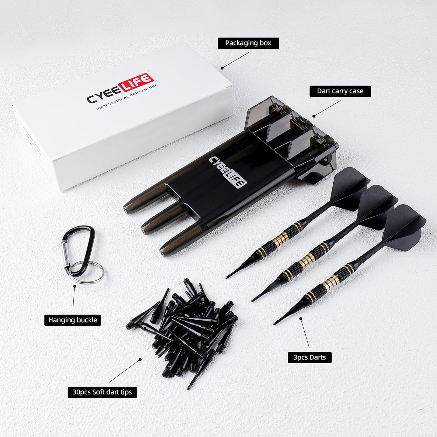 Darts Plastic Tip - Professional Soft Tip Darts Set 18 Grams with Carry Case and 30 Extra Dart Tips for Electronic Dart Board