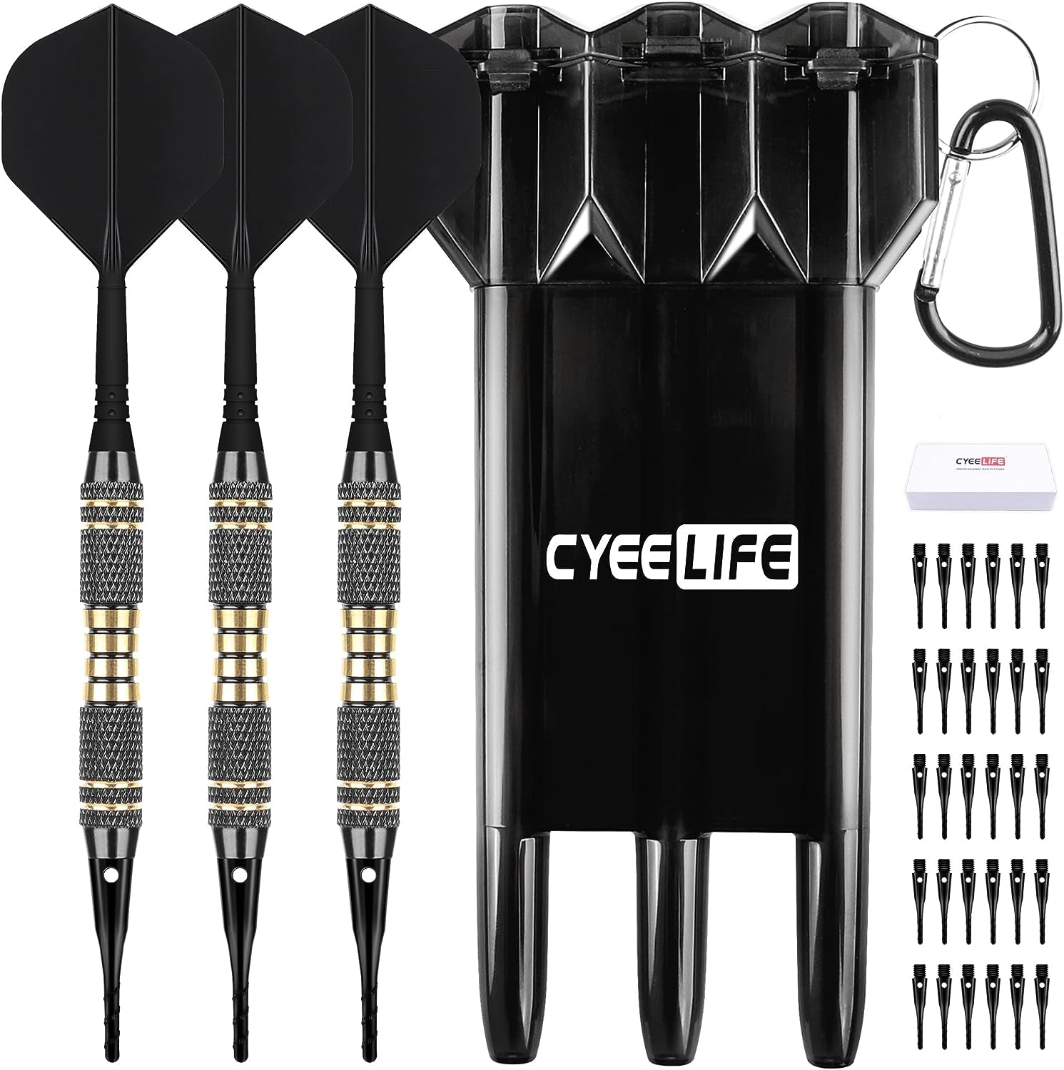 Darts Plastic Tip - Professional Soft Tip Darts Set 18 Grams with Carry Case and 30 Extra Dart Tips for Electronic Dart Board