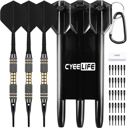 Darts Plastic Tip - Professional Soft Tip Darts Set 18 Grams with Carry Case and 30 Extra Dart Tips for Electronic Dart Board