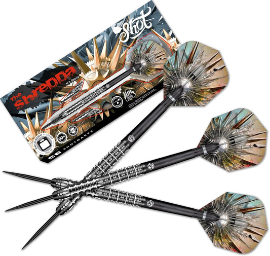 Gnarly Shredda Steel Tip Dart Set-90% Tungsten Dart Barrels, Centre Weighted, Professional Darts for Bristle Dartboard