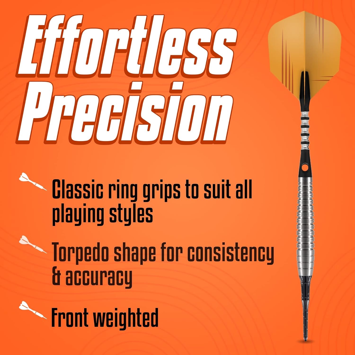 Darts Zen Dojo-Soft Tip Dart Set-Front Weighted-80% Tungsten Barrels