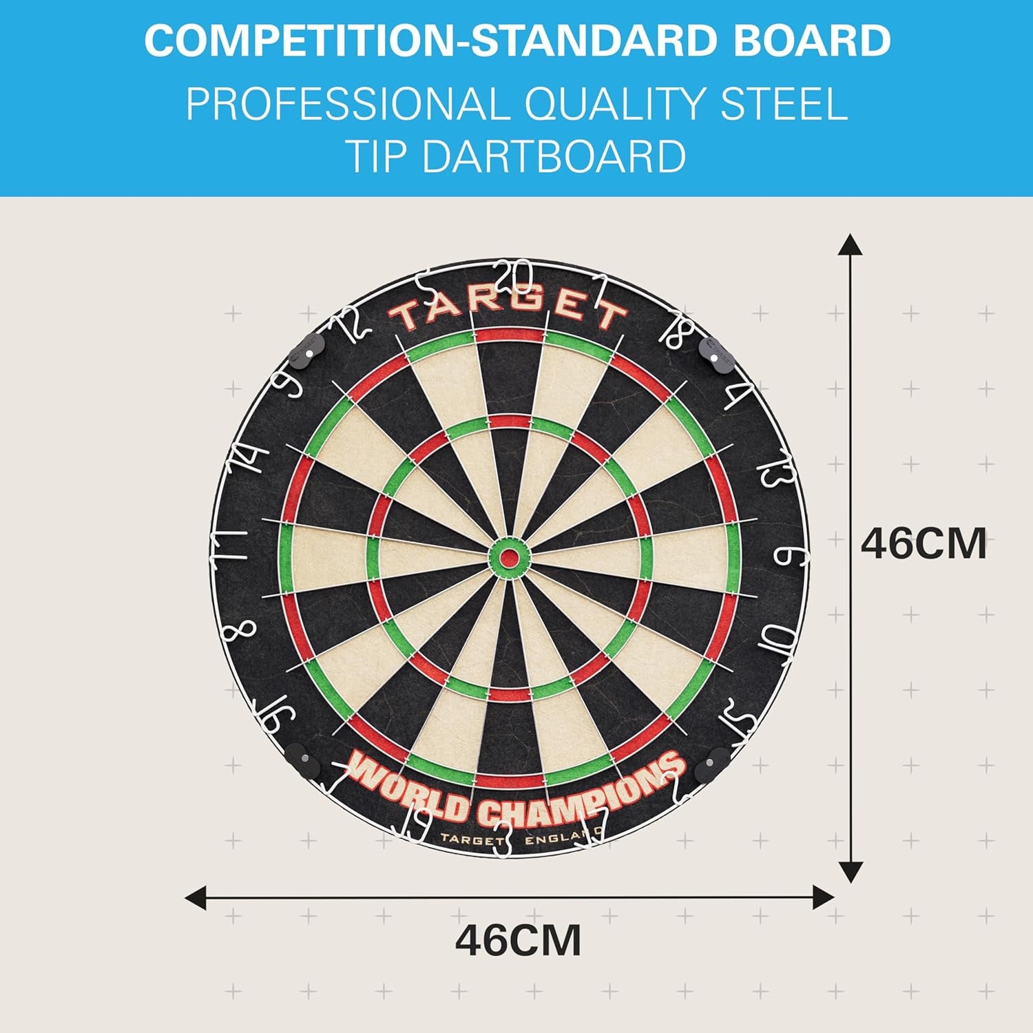 Darts World Championship Dartboard Bundles | World Championship Dartboard | Dart Board and Arc Light System | Dart Bard and Full Length Darts Oche Mat | 3 Bundle Options