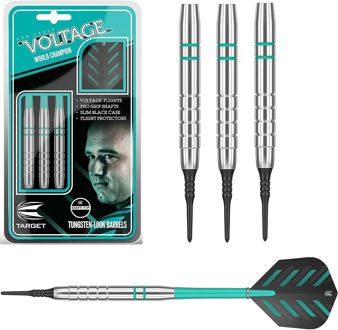 Rob Cross Silver Voltage Soft Tip Darts, 18 Grams
